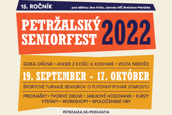 Petržalský seniorfest 2022 | 19. september – 17. október